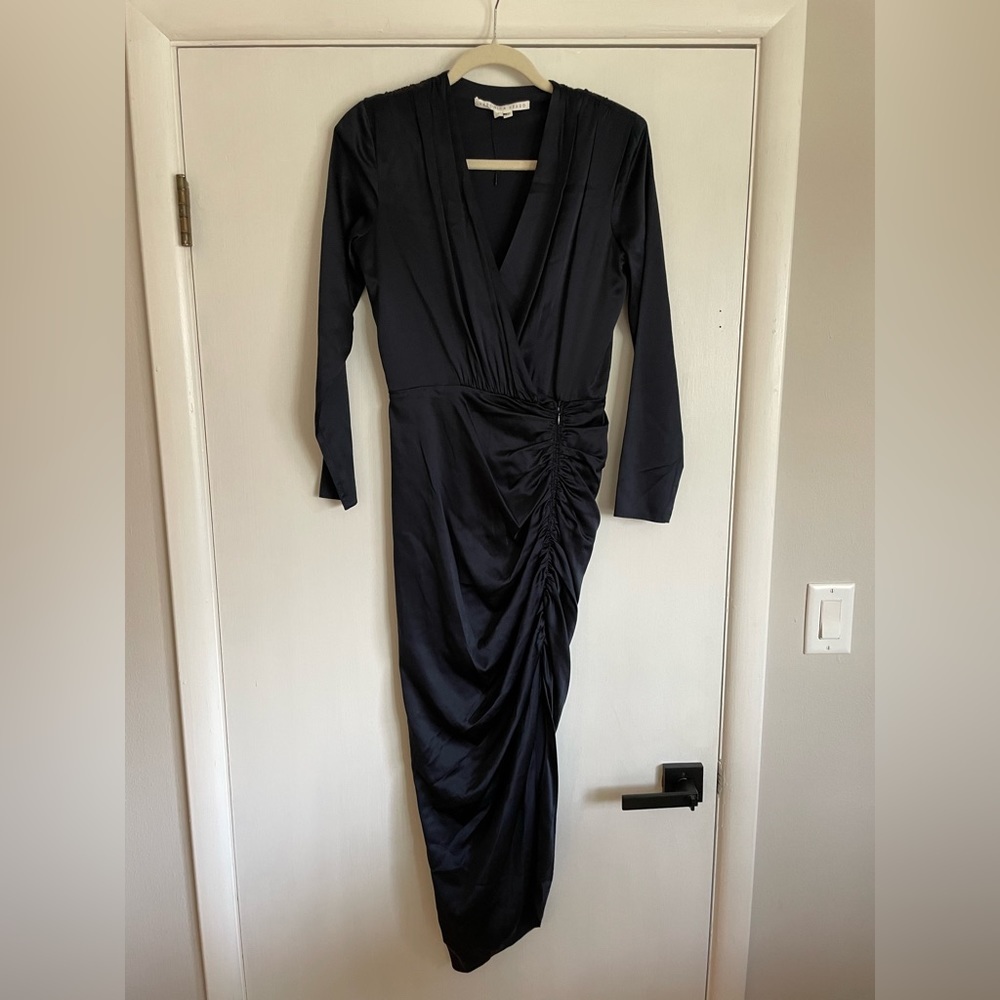 New Veronica Beard Cameri Silk Wrap Midi Ruched D… - image 5